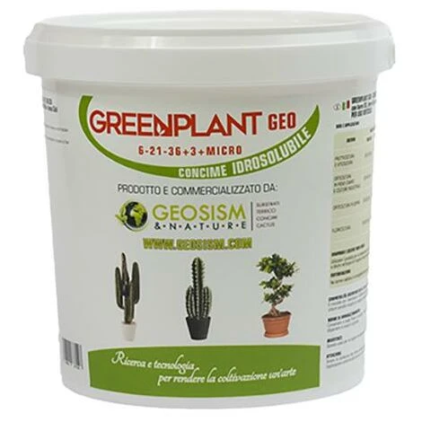 Greenplant, NPK(Mg) 6-21-36+(3) + Microelementi (1 Kg), Concime In Polvere Idrosolubile Per Piante E Fiori