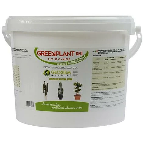 Greenplant, NPK(Mg) 6-21-36+(3) + Microelementi (5 Kg), Concime In Polvere Idrosolubile Per Piante E Fiori