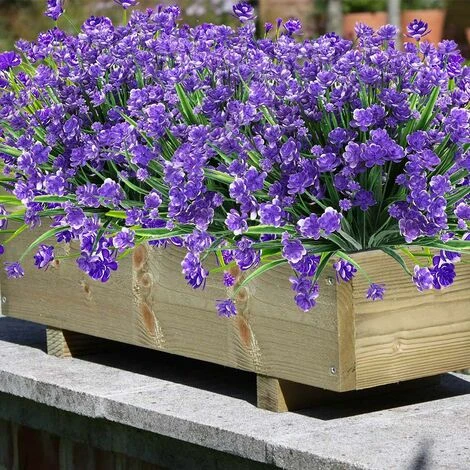 LangRay 8 Fasci Di Fiori Finti Artificiali Per Esterni Arbusti Piante Resistenti Ai Raggi UV, Vegetazione In Plastica Sintetica Per Piante Da Giardino Pensili Da Esterno, Portico, Finestra, Casa, Matr - immagine 2