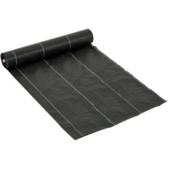 Outsunny Telo Nero Pacciamatura 50x2m Per Orto, Serra, Giardino Drenante E Traspirante Con Quadrettatura