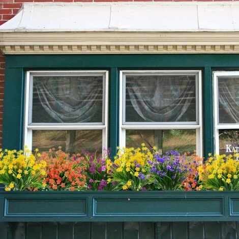 Fiori Finti Artificiali, 4Pack Eucalipto Artificiale Outdoor Resistente Ai Raggi UV Verde Arbusti Piante Fioriera Da Esterno Per Interni Decorazioni Per Giardino Domestico (Rosa) - immagine 2