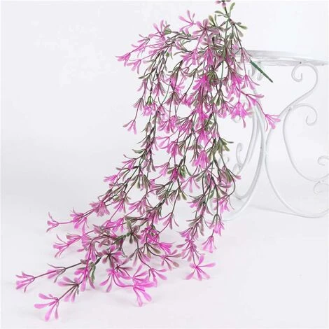 2 Pezzi Faux Ivy Pianta Di Edera Artificiale Ivy Fall Foglia Di Edera Artificiale Decorazioni Di Nozze Falsi Glicine Decorazioni Per Feste In Giardino - Rosso - immagine 2