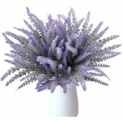 SOEKAVIA 8 Bundles Bellissimo Bouquet Viola Lavanda Piante Artificiali Decorative Fiori Artificiali Fiori Di Simulazione Reali Per Camera Da Letto Overtop Davanzale Tributi Floreali