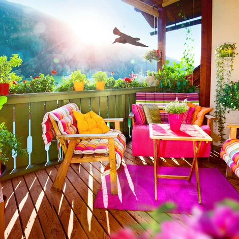 4x Cornacchia Spaventapasseri, Allontana Piccioni E Gufi, Corvo Volante Per Il Giardino, Statua Decorativa, Nero - immagine 2