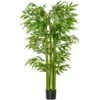 HOMCOM Pianta Finta Di Bambù Alta 160cm Con Vaso Nero Per Interno Ed Esterno - Verde