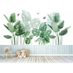 Adesivi Murali Con Piante Tropicali, Adesivi Murali Con Foglie Di Palma Con Piante Tropicali, Decorazioni Per Pareti Con Piante Verdi Camera Da Letto Soggiorno Ufficio (0)