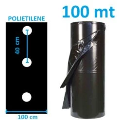 TELO FILM PACCIAMATURA BOBINA DA 100 M FORATO IN LINEA A 40 Cm LARG. 1 M
