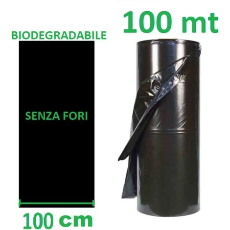 TELO BIO FILM PACCIAMATURA BIODEGRADABILE BOBINA DA 100 M NON FORATO LARG. 100 Cm
