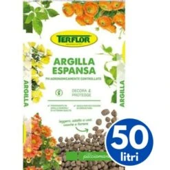 Argilla Espansa Per Piante, Drenante Pacciamatura Per Giardino, 50 Litri