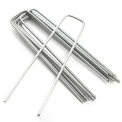 Kit 50 Picchetti Zincati Fissaggio Prato Reti Teli Pacciamatura 150mm X 25mm X 2,5mm STI