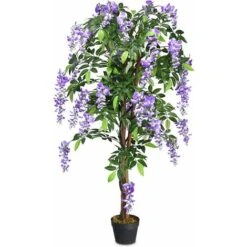 GIANTEX Albero Artificiale Per Esterno O Interno, Pianta Artificiale Decorativa Con 840 Foglie E Tronco Naturale, Simulazione Decorazioni Paesaggistiche, Altezza 150 Cm