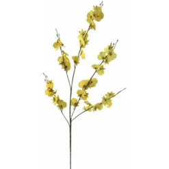 Giallo Artificiale Finto Fiore Pianta In Vaso Zen Decorazione Della Casa Decorazione Bouquet Di Plastica Singolo Pavone Che Balla Orchidea BL28362 Giallo Grande Ramo