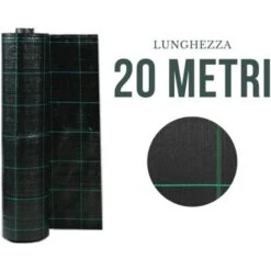 RETE PACCIAMATURA NERA 105 Gr/m² ROTOLO DA 20 METRI PER ORTO E GIARDINO ANTIERBACCE