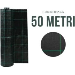 RETE PACCIAMATURA NERA 105 Gr/m² ROTOLO DA 50 METRI PER ORTO E GIARDINO ANTIERBACCE