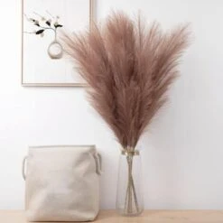 Erba Della Pampas Artificiale Decorative: 3 Set 110cm Erba Di Pampa Finta Grandi Alte Essiccata Fiori Boho Tortora Colore Piume, Naturale Secchi Per Decorazioni Natale Casa Nozze Interno