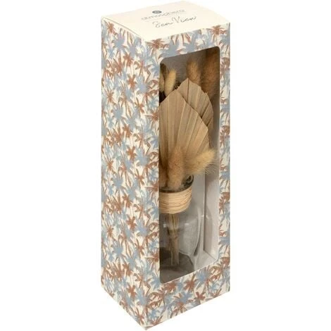 Composizione Fiori Secchi Vista Mare In Vetro H28 Cm - Atmosphera Créateur D'intérieur - immagine 2