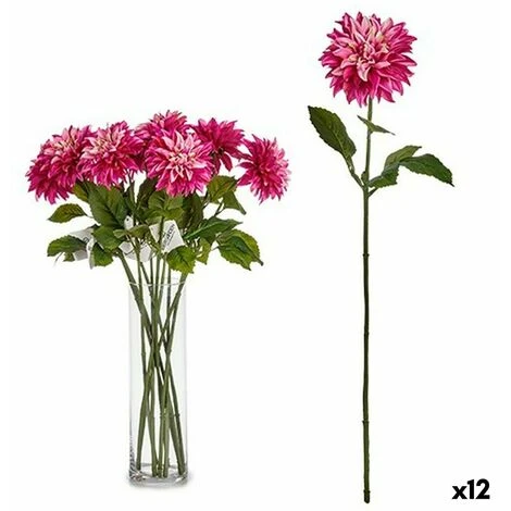 Fiore Decorativo Dalia 15 X 72 X 15 Cm Viola Verde (12 Unità )