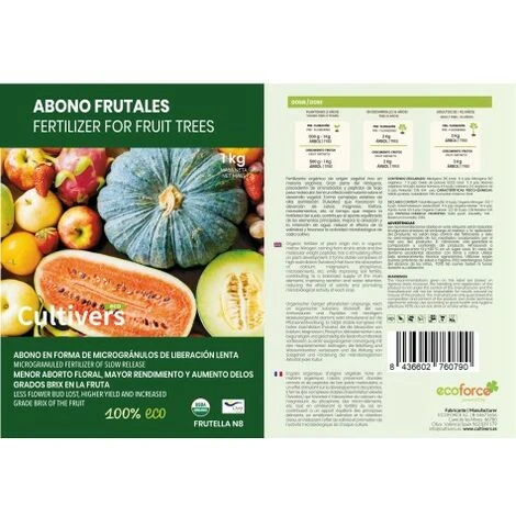 CULTIVERS Concime Biologico Per Frutta 20 Kg. Fertilizzante 100% Organico E Vegano. Maggiore Resa E Maggiore Pezzatura Dei Frutti - immagine 4