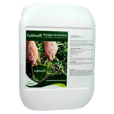 CULTIVERS Aceto Alcolico 10 L. Erbicida Naturale Al 100%. Elimina Le Erbacce. Detergente Per Sistemi Di Irrigazione. Fungicida E Battericida Regolatore Naturale Del PH
