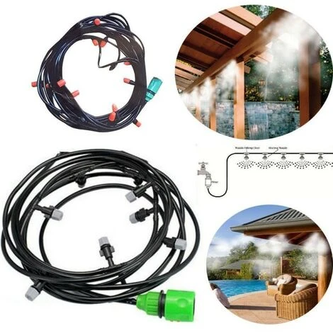 Trade Shop - Kit Nebulizzatore Ad Acqua Nebulizzazione Gazebo Ombrellone Giardino 10 Metri