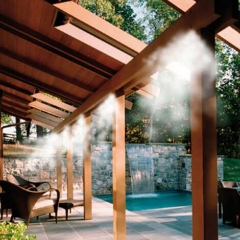 Trade Shop - Kit Nebulizzatore Ad Acqua Nebulizzazione Gazebo Ombrellone Giardino 10 Metri - immagine 3