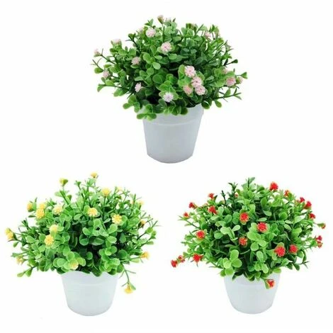 Piante Artificiali, Fiori Artificiali, Orchidee Di Simulazione, Piante In Vaso Di Eucalipto, Piante Verdi, Decorazioni Per La Casa, Decorazioni Per Finestre, Piccole Piante In Vaso Di Fiori (arancione - immagine 2