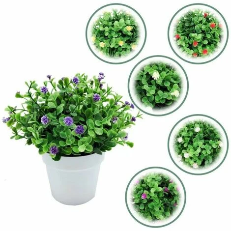 Piante Artificiali, Fiori Artificiali, Orchidee Di Simulazione, Piante In Vaso Di Eucalipto, Piante Verdi, Decorazioni Per La Casa, Decorazioni Per Finestre, Piccole Piante In Vaso Di Fiori (arancione - immagine 4