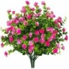 Eucalipto Bouquet Piante Vegetali Fiori Finti Fiore Artificiale 4 Pezzi Eucalipto Resistente Ai Raggi UV Per Interni Per La Decorazione Di Matrimoni All'aperto Home Office Giardino (Loto Rosso)