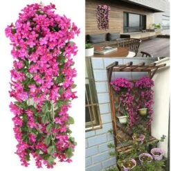 2x Piante Artificiali Edera Rampicante Piante Rampicanti Foglia Artificiale Rampicante Decorazione Floreale Viola, Viola