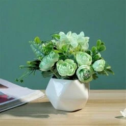 Fiori Artificiali Con Vaso Di Fiori Di Peonia - Fiori Artificiali In Plastica - Per La Casa, La Tavola